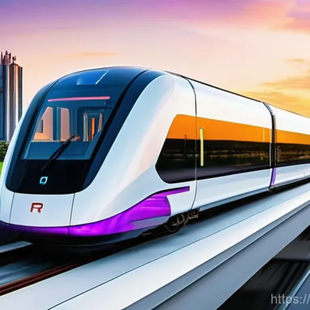 초전도체와 응용 분야 - **Prompt:** A sleek, ultra-modern magnetic levitation (Maglev) train glides silently and effortlessl...