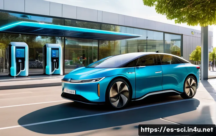 수소 연료 전지와 모빌리티 혁신 - A futuristic urban scene in Spain showcasing a sleek hydrogen fuel cell electric vehicle driving thr...